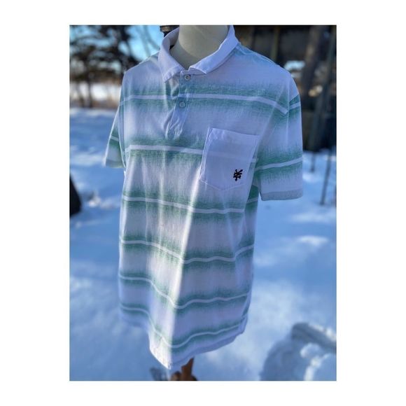 Zoo York Mens Polo Shirt Collared Green White Sz XL - Picture 1 of 9